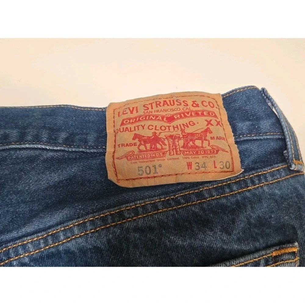 Levi's Jeans Men 34x30 Blue‎ Button-Fly 501 Original Good